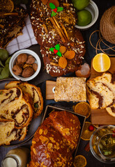 Romanian traditional wlnut sweet bread - cozonac