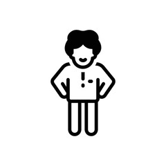 Black solid icon for standing