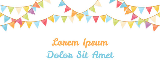 Background with bunting flags and place for your text