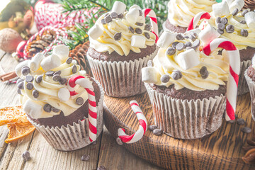 Christmas hot chocolate cupcake
