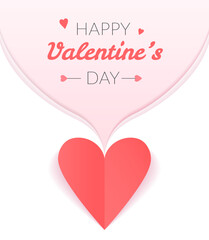 Valentine's Day background with paper heart