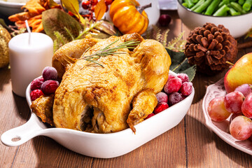 Thanksgiving family party  dinner table