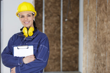 woman engineer construction worker posing