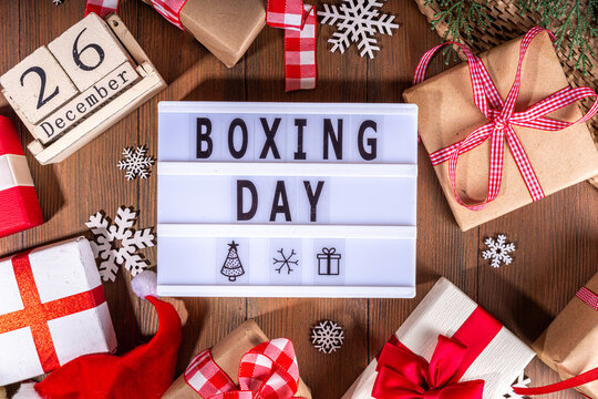 Boxing day sale, Christmas promotion background