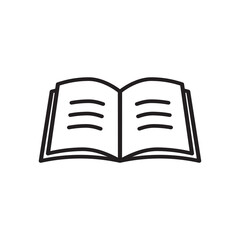 Book icon isolated flat design vector illustration.