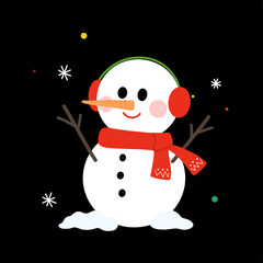 snowman with christmas tree