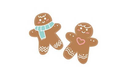 gingerbread cookies isolated on white background