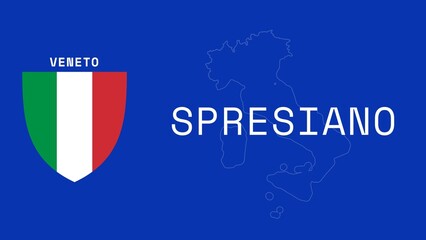 Spresiano: Illustration mit dem Ortsnamen der italienischen Stadt Spresiano in der Region Veneto © Modern Design & Foto