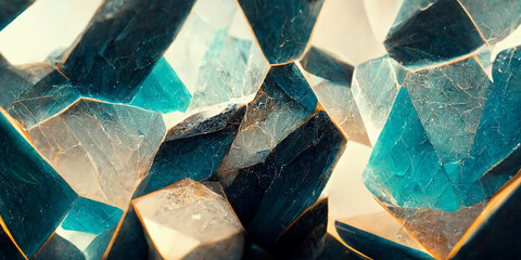 Abstract blue gems stone wallpaper background