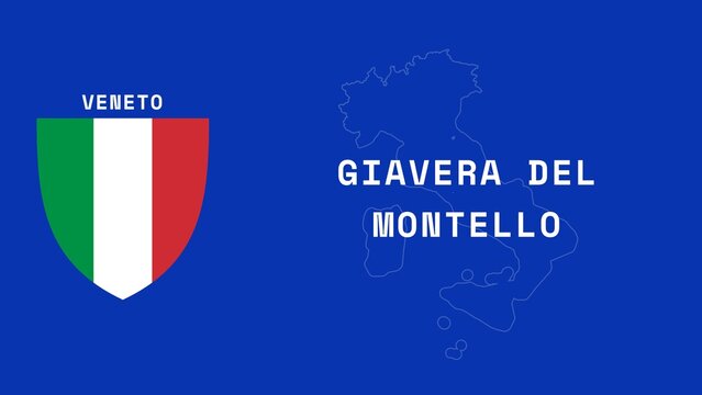 Giavera del Montello: Illustration mit dem Ortsnamen der italienischen Stadt Giavera del Montello in der Region Veneto