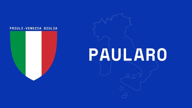 Paularo: Illustration mit dem Ortsnamen der italienischen Stadt Paularo in der Region Friuli-Venezia Giulia