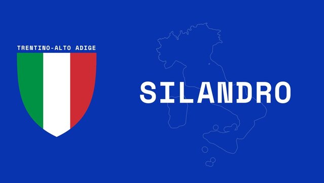 Silandro: Illustration mit dem Ortsnamen der italienischen Stadt Silandro in der Region Trentino-Alto Adige