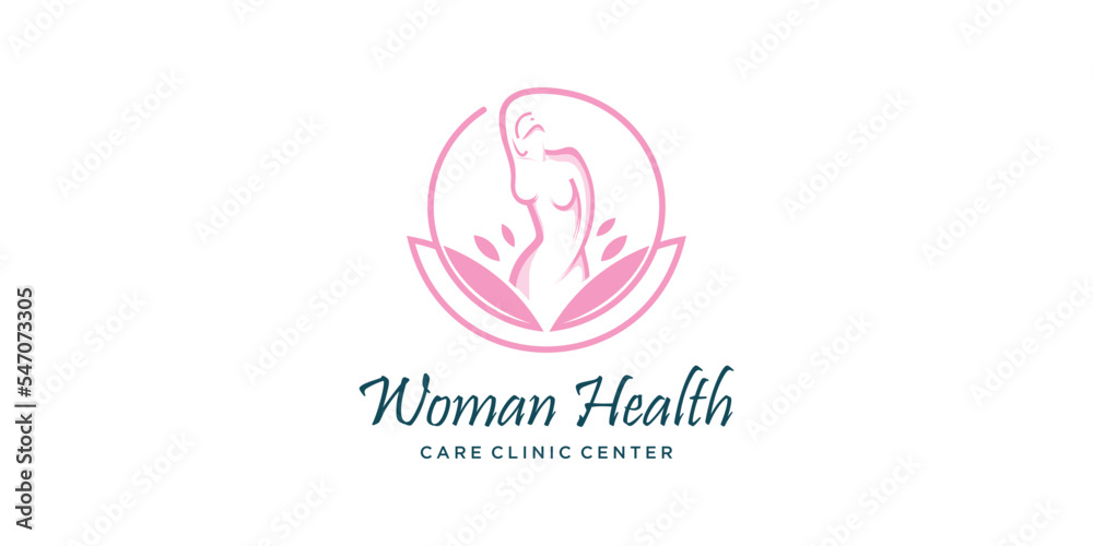 Wall mural woman health logo design idea