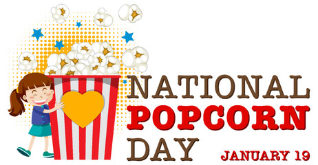 National Popcorn Day Banner Design