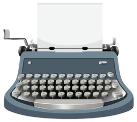 Vintage typewriter in grey color