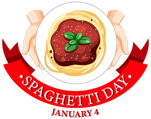 National Spaghetti Day Banner Design