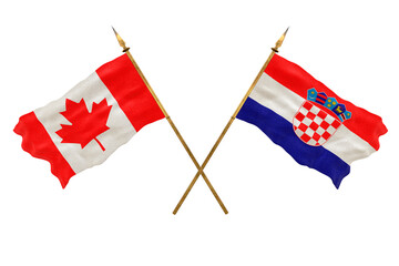 Background for designers. National Day. National flags  of Canada and Croatia