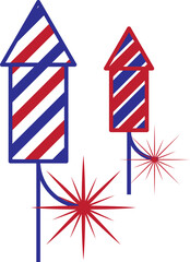 Happy independence day line icons United States of America, 4 th of July, 