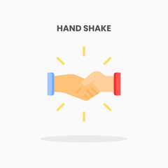 Hand Shake icon flat. Vector illustration on white background. Can used for web, app, digital product, presentation, UI and many more.