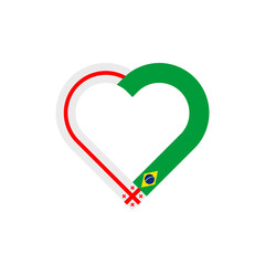 friendship concept. heart ribbon icon of georgia and brazil flags. vector illustration isolated on white background