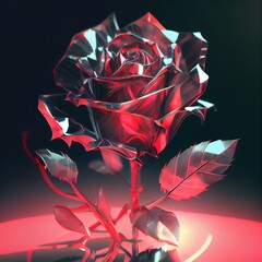 glass rose red magical