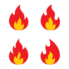 Set of fire vector icon. hot fire vector. hot flame vector