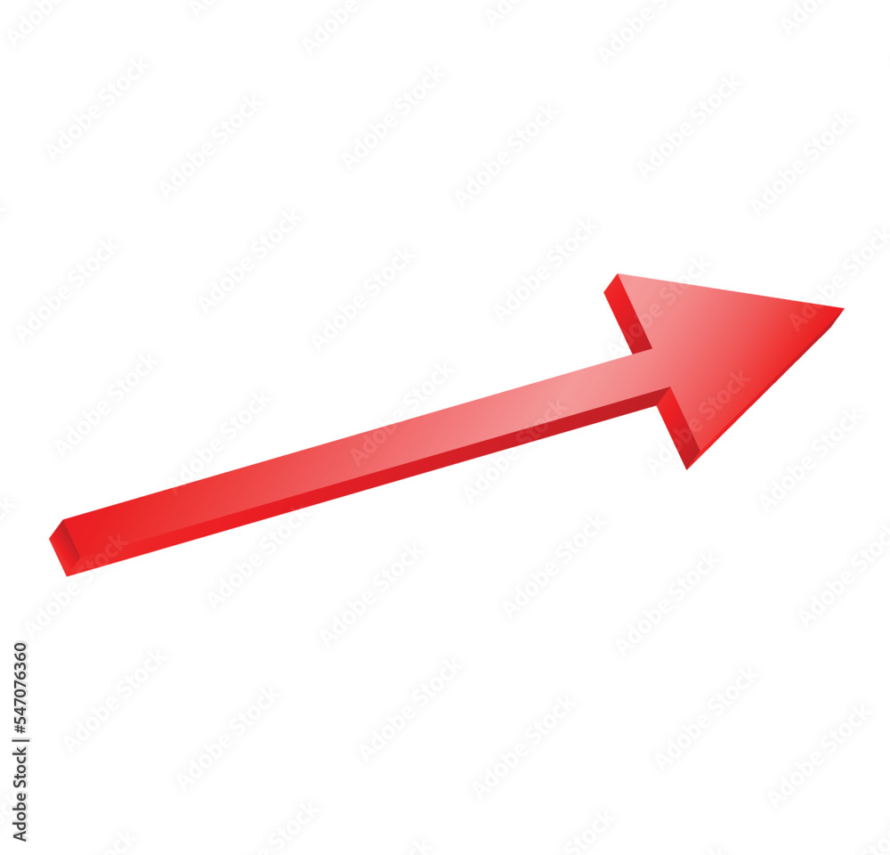 Poster red straight arrow. direction pointer and business cursor for navigating