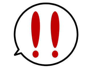 ビックリマークの吹き出しイラスト素材