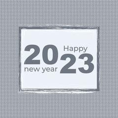 Happy new year 2023 with grey combination banner poster background cover wallpaper design