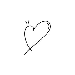 Doodle heart hand drawn icon