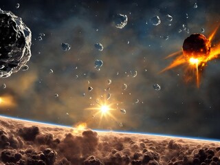 Open cosmos background colorful 3d illustration