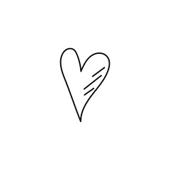 Heart hand drawn icon. Romantic sketch symbol of declaration of love