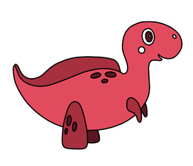 Little freindly rot dino. Vector illustration for nursery t-shirt, kids apparel