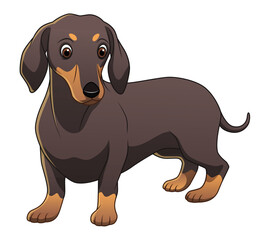 Dachshund Dog Cartoon Animal Illustration