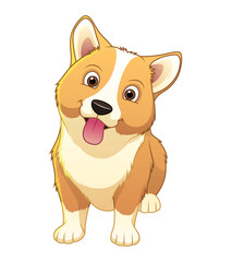 Little Corgi Dog Cartoon Animal Illustration