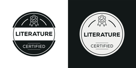 Creative (Literature) Certified badge, vector illustration.