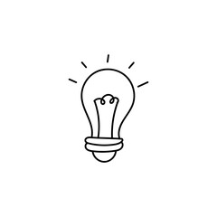 Illumination light bulb hand drawn icon