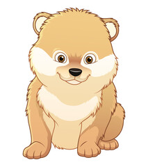 Little Pomeranian Dog Cartoon Animal Illustration
