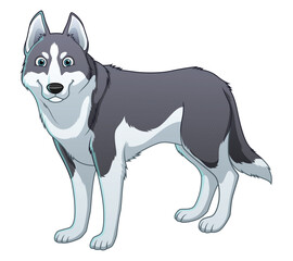 Siberian Husky Dog Cartoon Animal Illustration