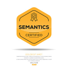 Creative (Semantics) Certified badge, vector illustration.