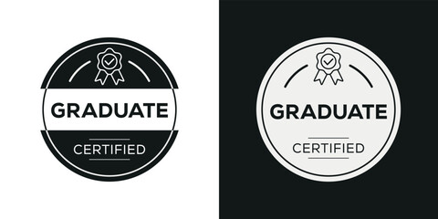 Fototapeta na wymiar Creative (Graduate) Certified badge, vector illustration.