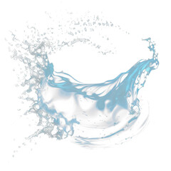 Obraz na płótnie Canvas wavy transparent liquid splash, similar to water. Can be either used on a light or dark background. Easily change H/S/L to obtain any other liquid splash.