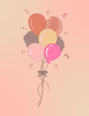 set of colorful balloons background design template, collection of balloons for birthday celebration background