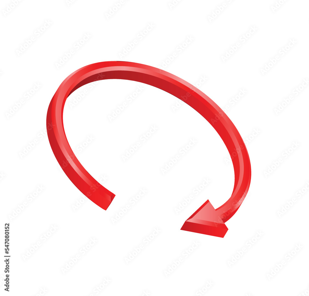 Poster circular red arrow pointer. direction cursor and business cursor