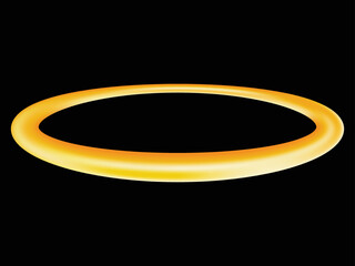 Golden halo ring. Yellow round angel and saint symbol