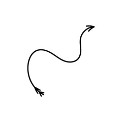 Black writhing and twisting arrows icon set. Signpost movement and minimalistic distance symbol with outline design for graphic vector decor