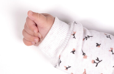 Baby hand (female), isolated on white
