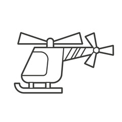 Vector Illustration of an helicopter. Icon style with black outline. Logo design. Coloring book for children