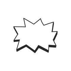 Geometric frames hand drawn icon set. Arrows pointers with speech bubbles and lightning bolts for artistic creative vector design