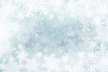 Christmas background with snowflakes on a watercolor texture